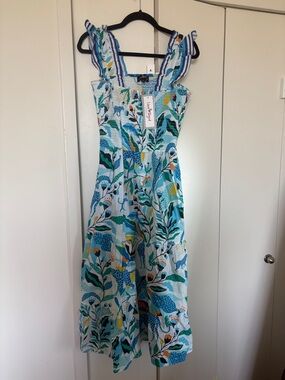 Light Blue Floral Sundress with Ruffled Straps